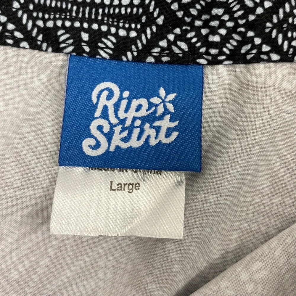 RipSkirt Wrap Skirt Womens Large Blue White Geo Print Travel Beach Resort Vaca‎